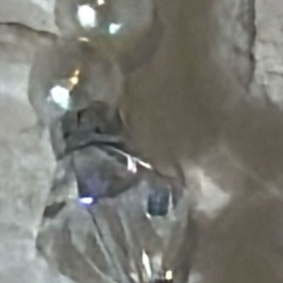 Vintage Art Deco Glass Pearl Choker Necklace With Faceted Clear Crystals 15” - Picture 13 of 15